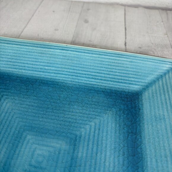 Home Target ZAZEN Reactive Crackled Turquoise Chocolate Out Dinner Plates Set 2 - Picture 10 of 16